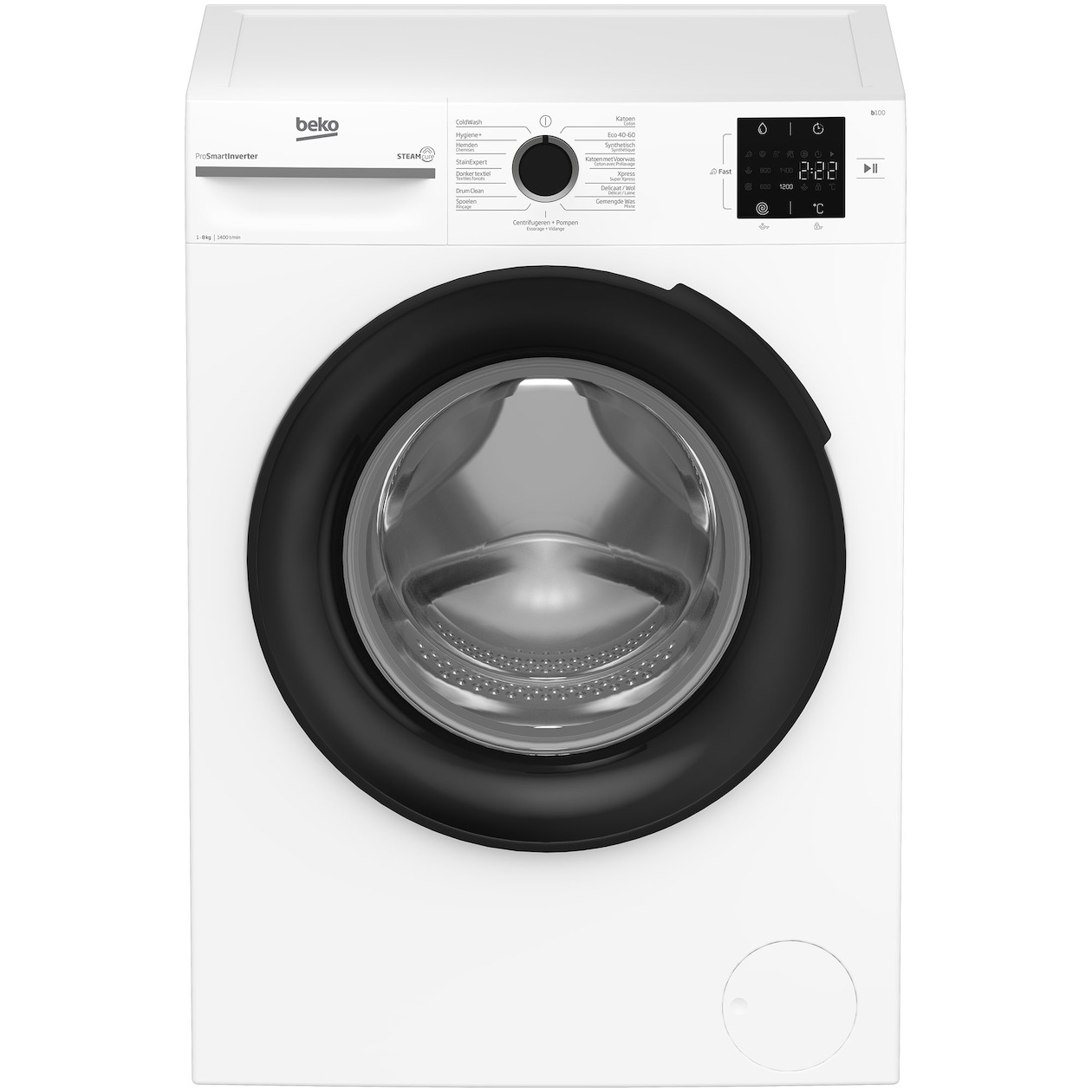 Beko BM1WFU3842W Wasmachine Zwart