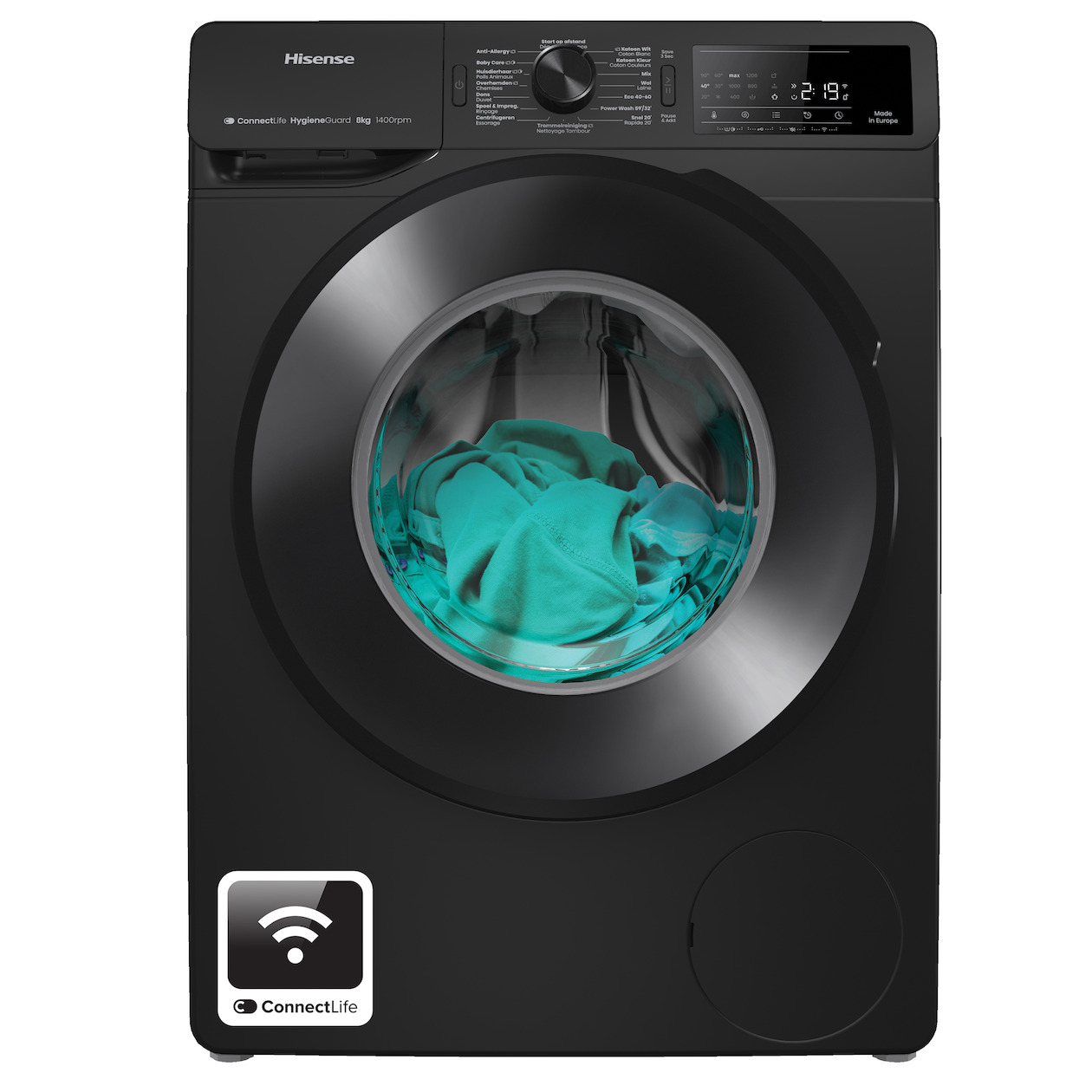 Hisense WF3V843BB/BLX Wasmachine Zwart